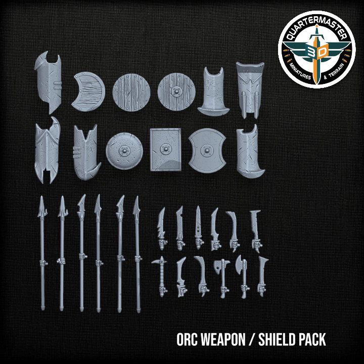 Orc Warrior Shield and Weapons Pack